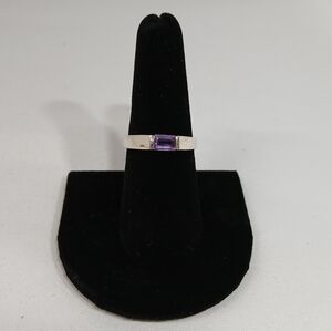 Chapel Zenray Sterling Ring with Emerald Cut Amethyst Size 7.75